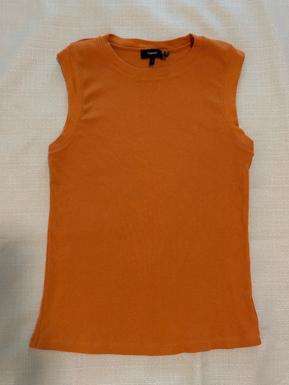 Theory Orange Sleeveless Ribbed Tank Large